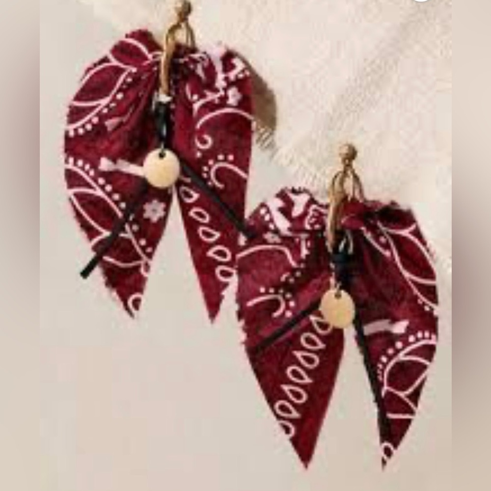 Ariana Ost - Mae Scarf Dangle Earrings - Red | NWT | $48